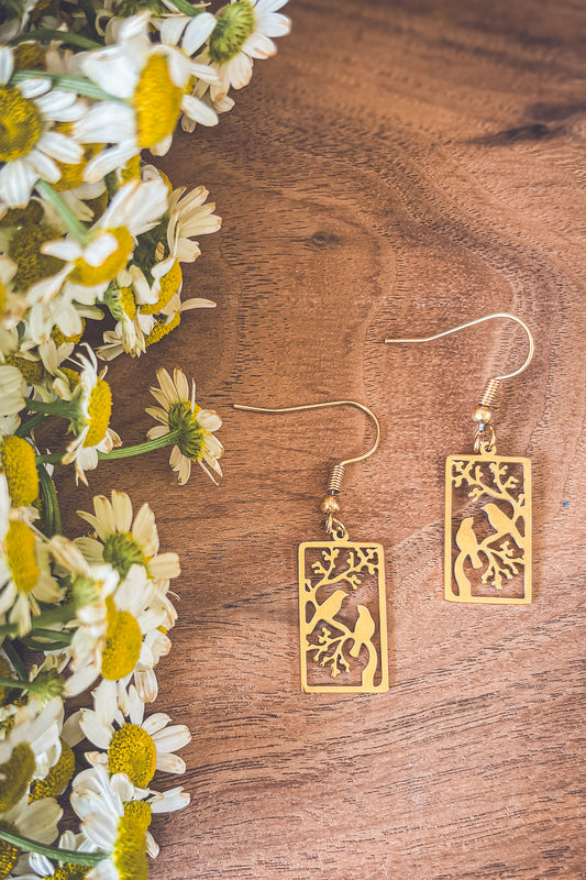 Beautiful Gold or Silver Bird Earrings