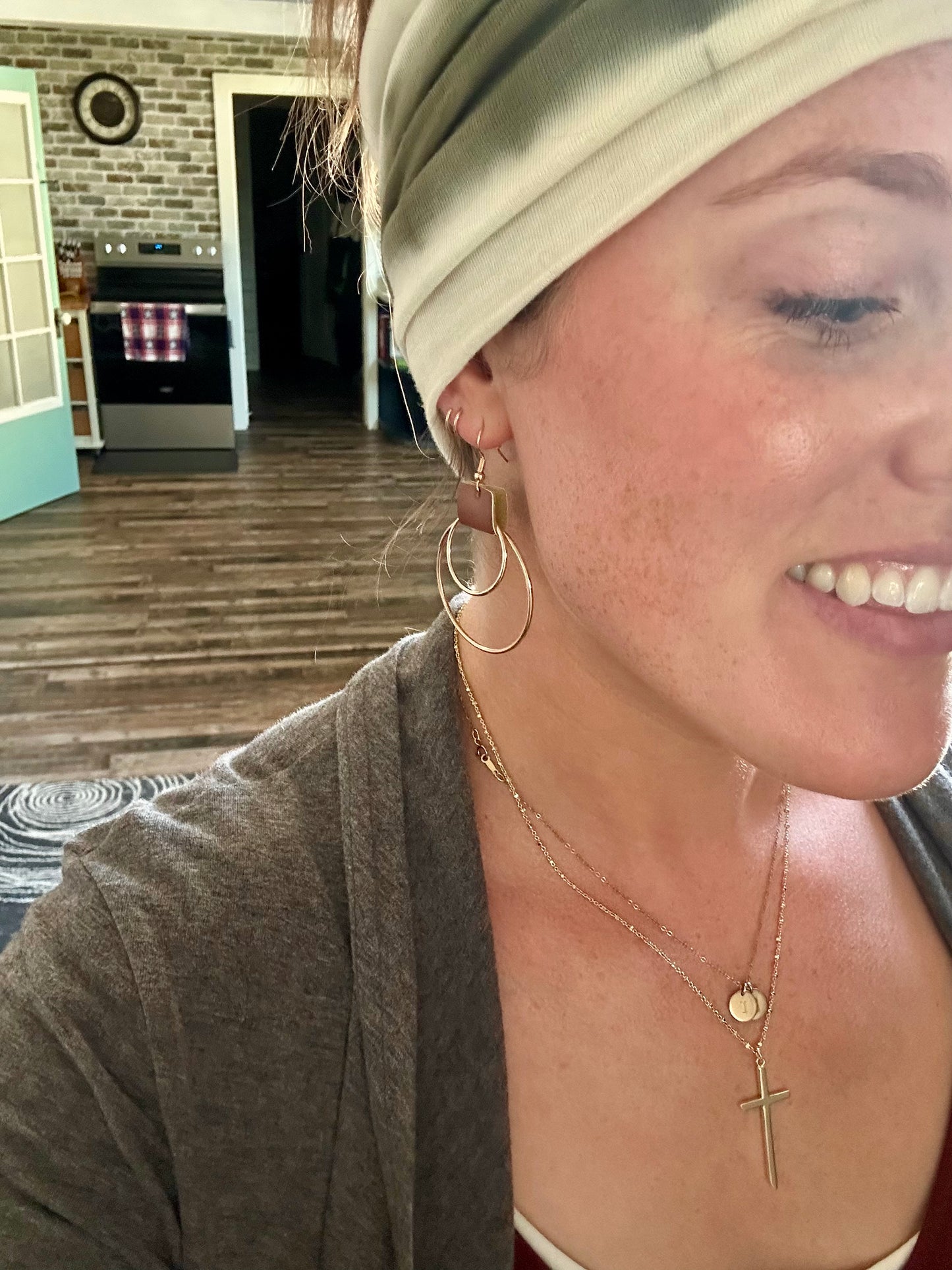 Beautiful Leather Hoop Earrings- Gold or Silver
