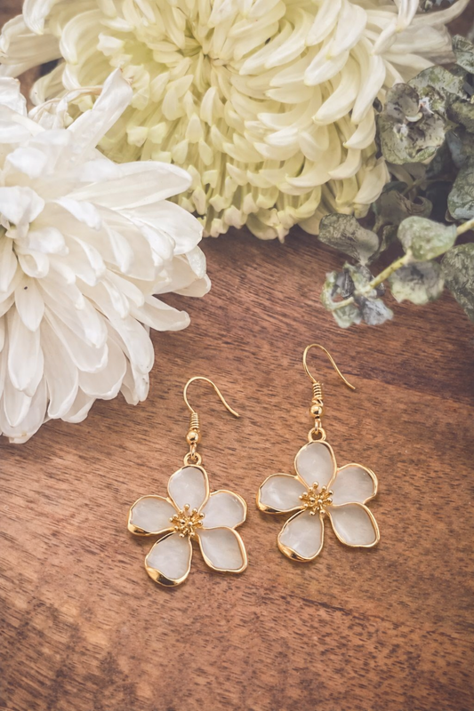 Beautiful Flower Drop Earrings