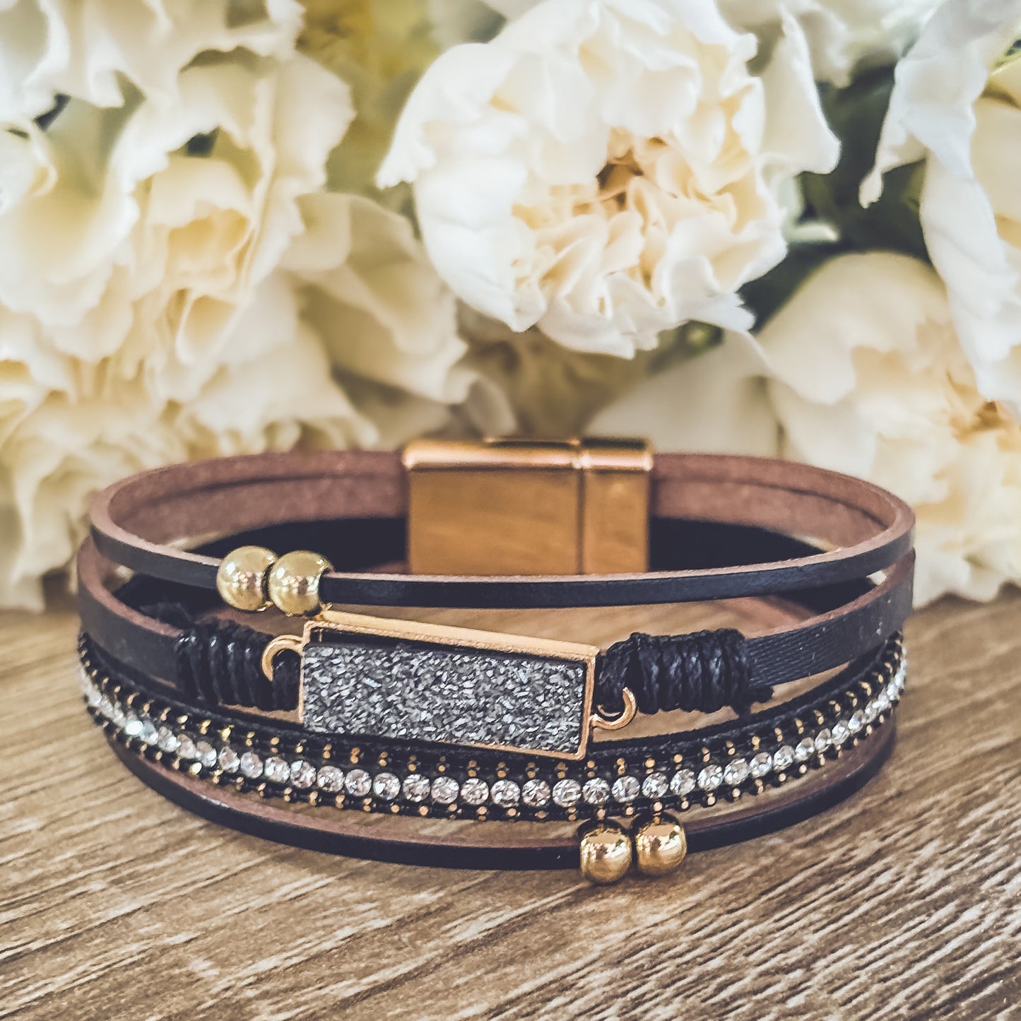 Beautiful Black Leather Bracelet