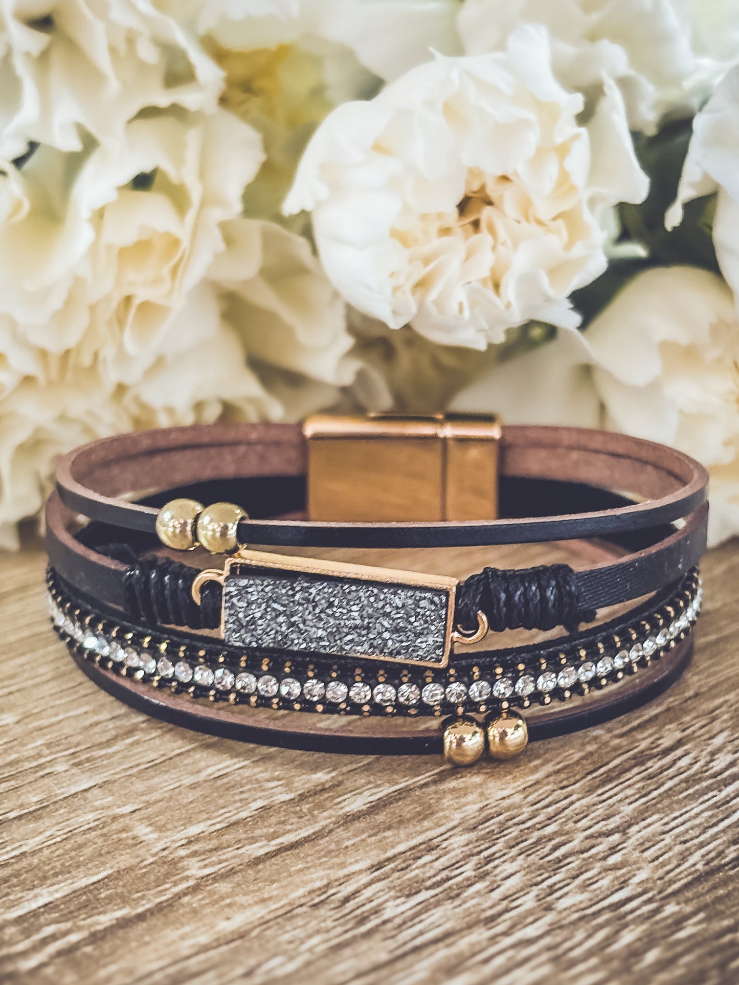 Beautiful Black Leather Bracelet