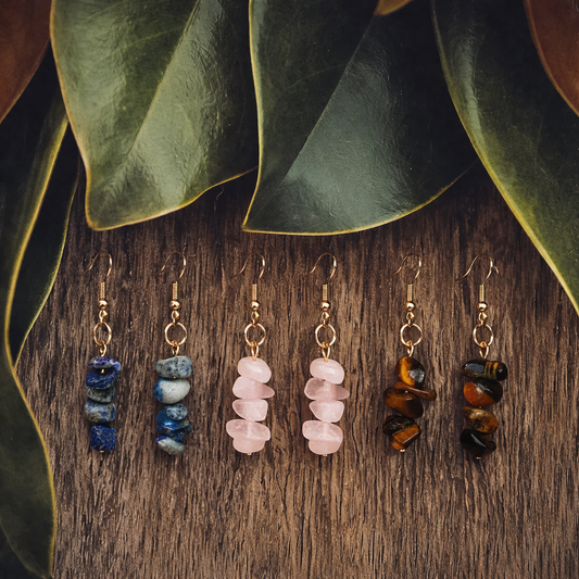 Beautiful Stone Earring Set - Set of 3