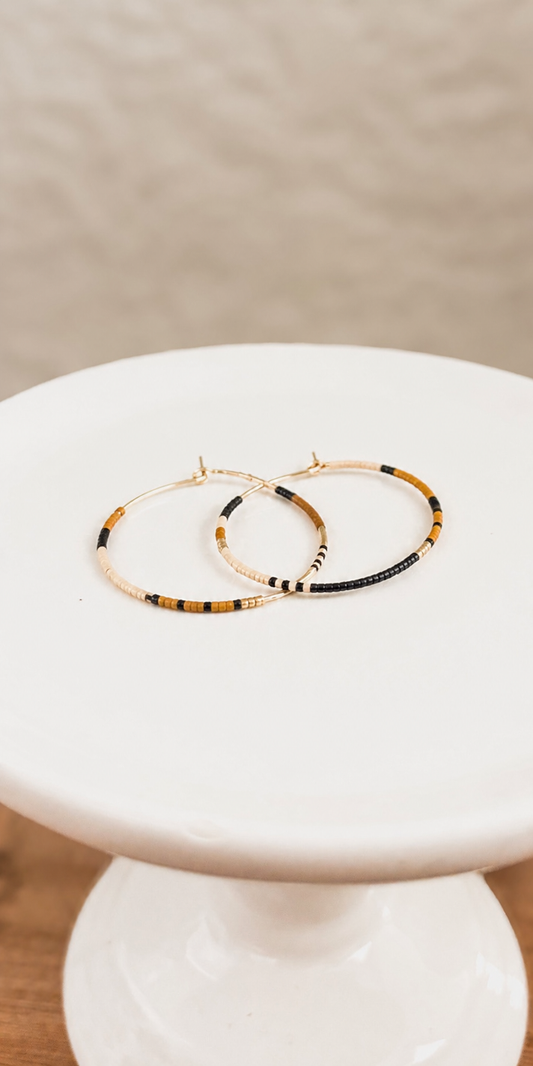 Beautiful Beaded Hoop Earrings