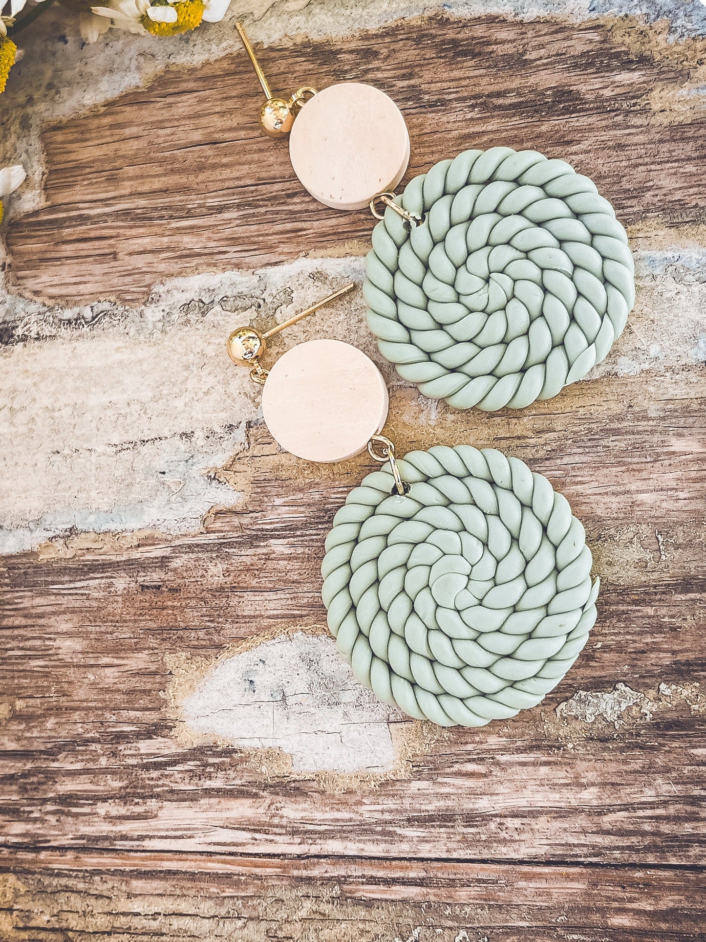 Beautiful Green Clay Earrings