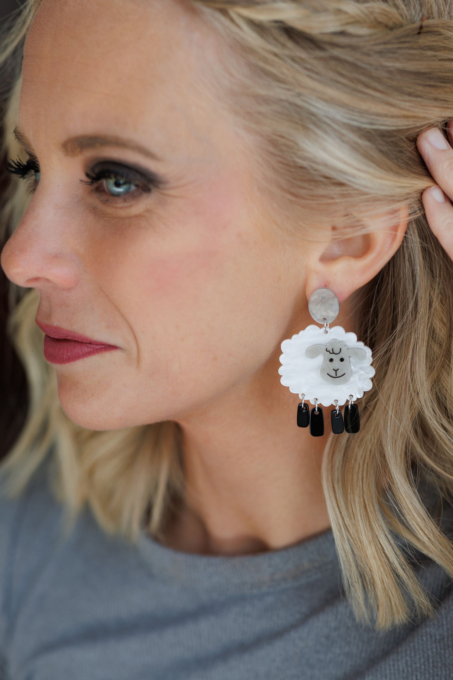 Adorable Acrylic Sheep Earrings