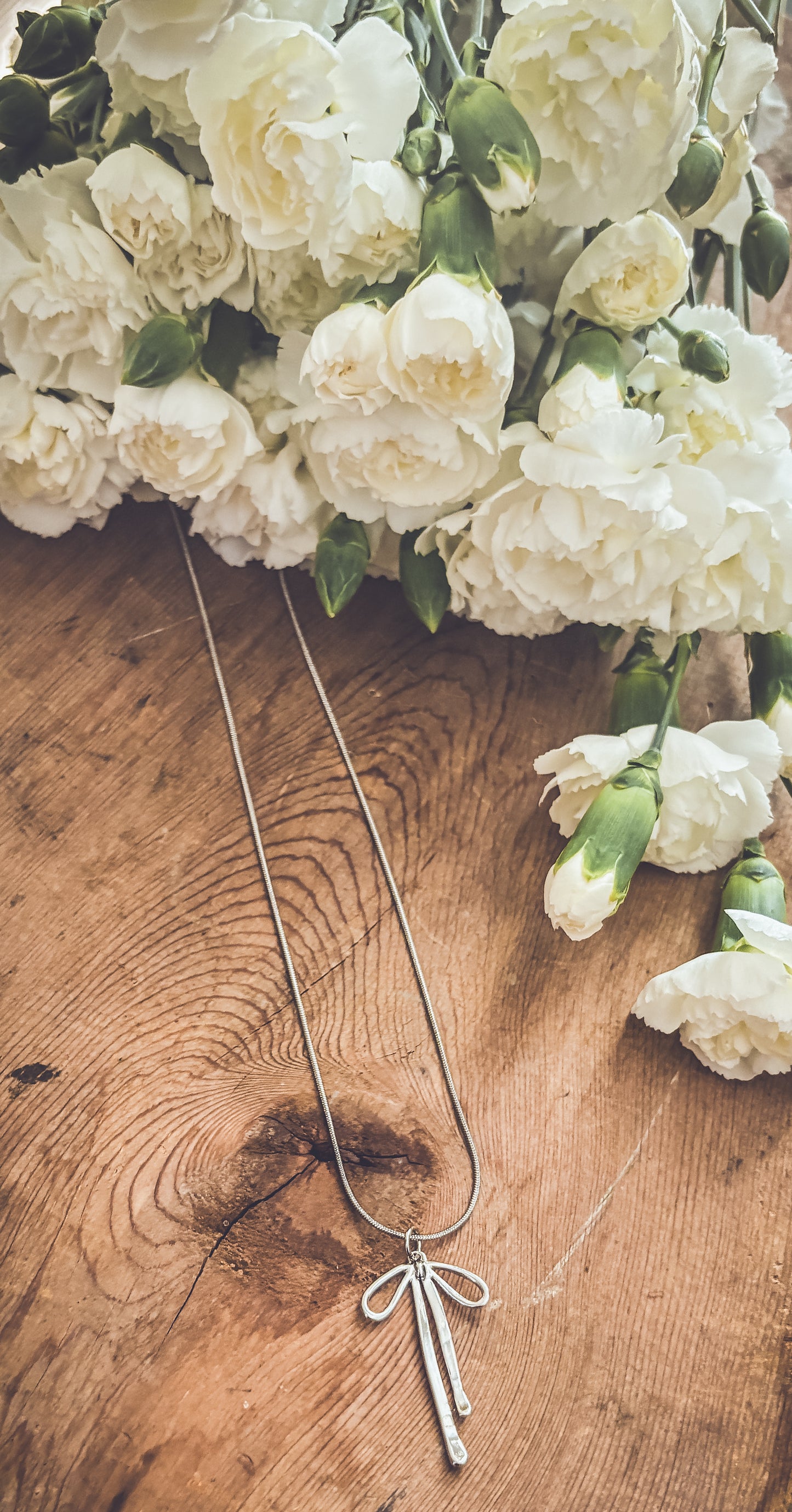 Beautiful Silver Bow Necklace