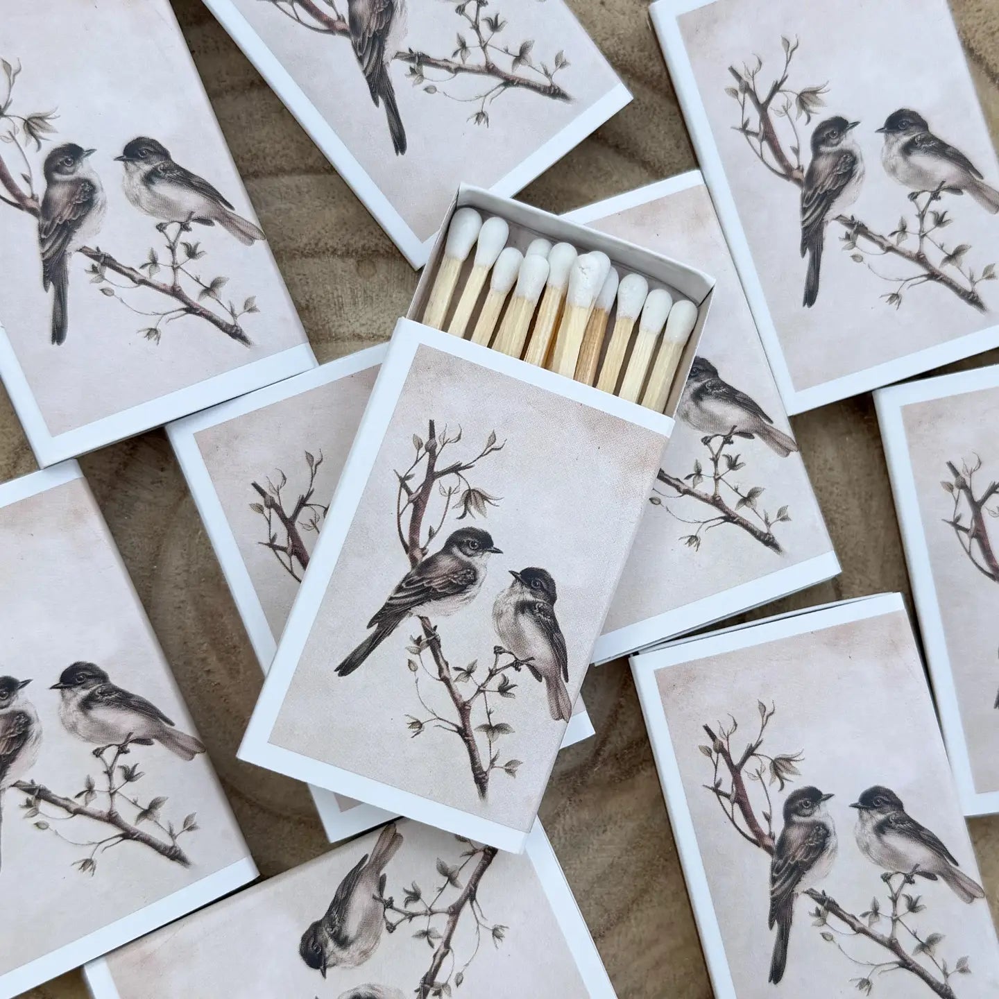 Branch of Birds Match Set // Spring Vintage Landscape