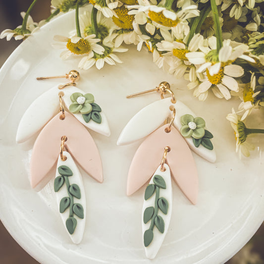 Beautiful Clay Floral Earrings