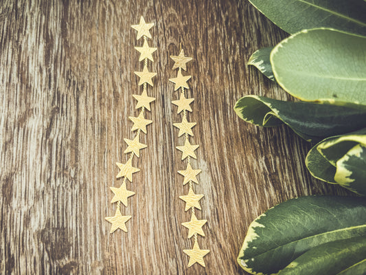 Beautiful Gold or Silver Star Drop Earrings