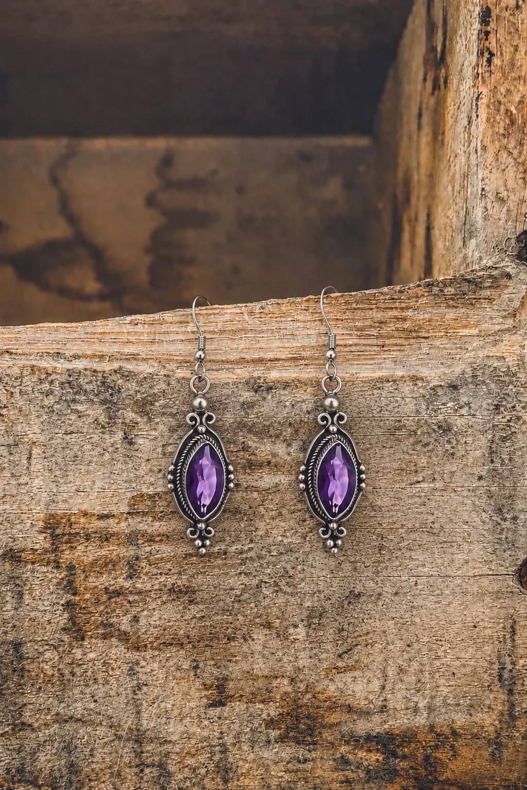 Vintage Amethyst Drop Earrings