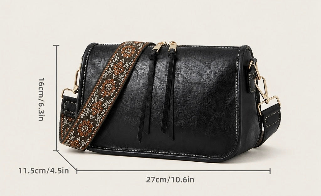 Bohemian Wide Shoulder Strap Crossbody Bag