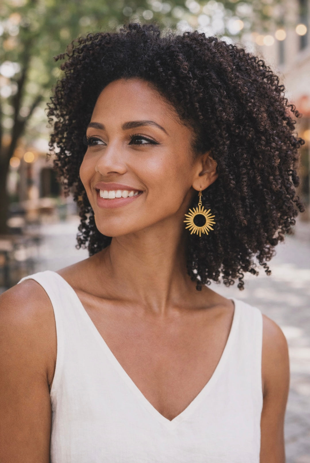Beautiful Gold Sun Burst Earrings