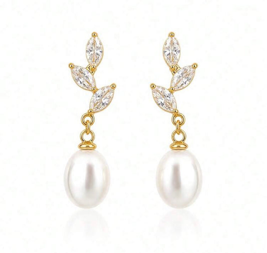 Pearl Blossom Drop Earrings