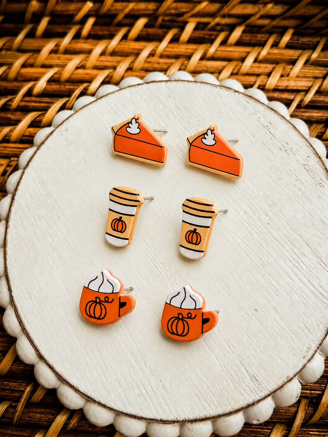 Pumpkin Spice Trio Studs