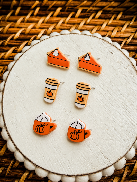 Pumpkin Spice Trio Studs