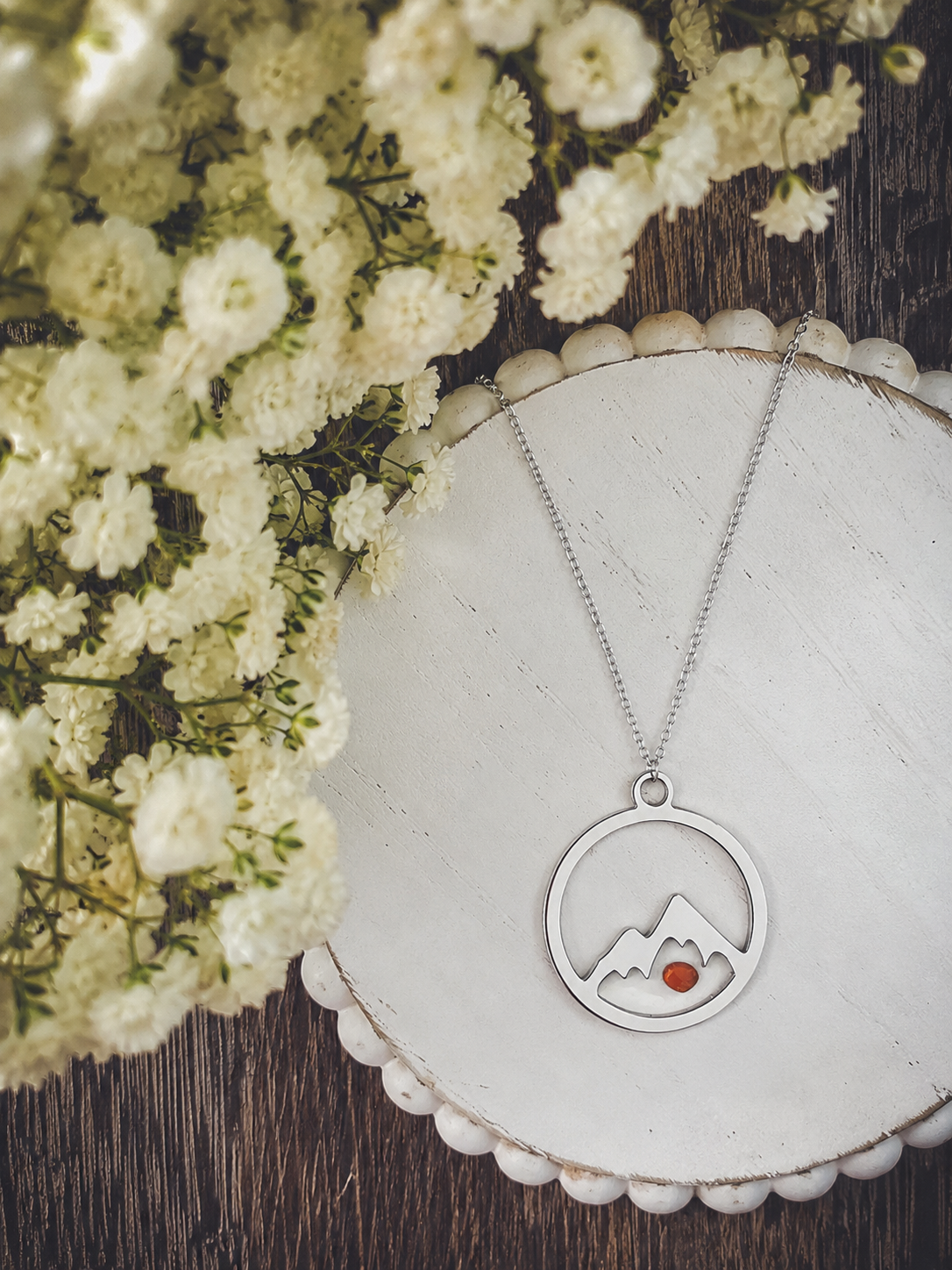 Beautiful Gold or Silver Mountain and Mustard Seed Faith Necklace