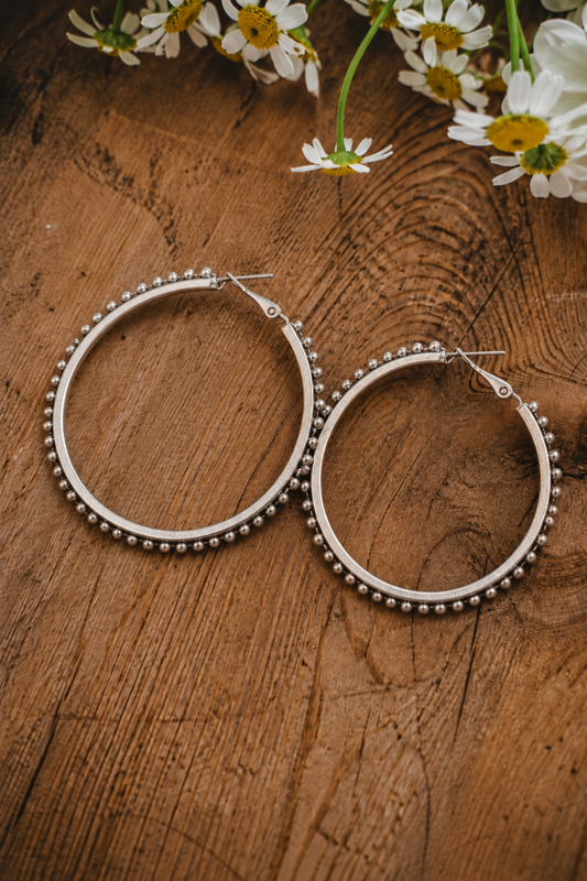 Vintage Silver Hoops