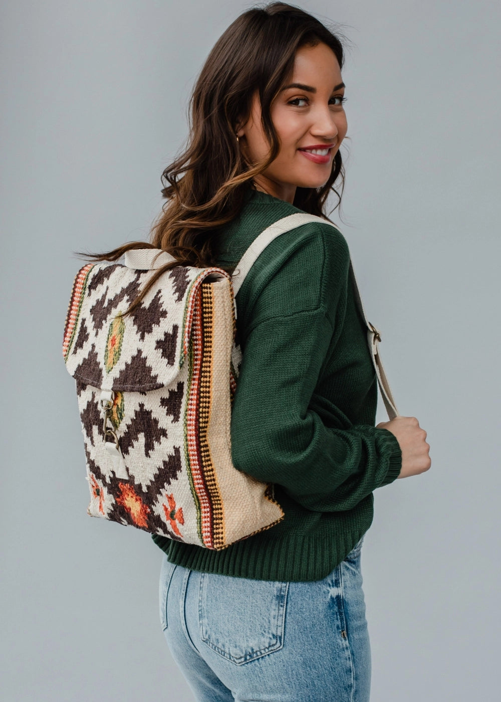 Tan & Brown Aztec Backpack