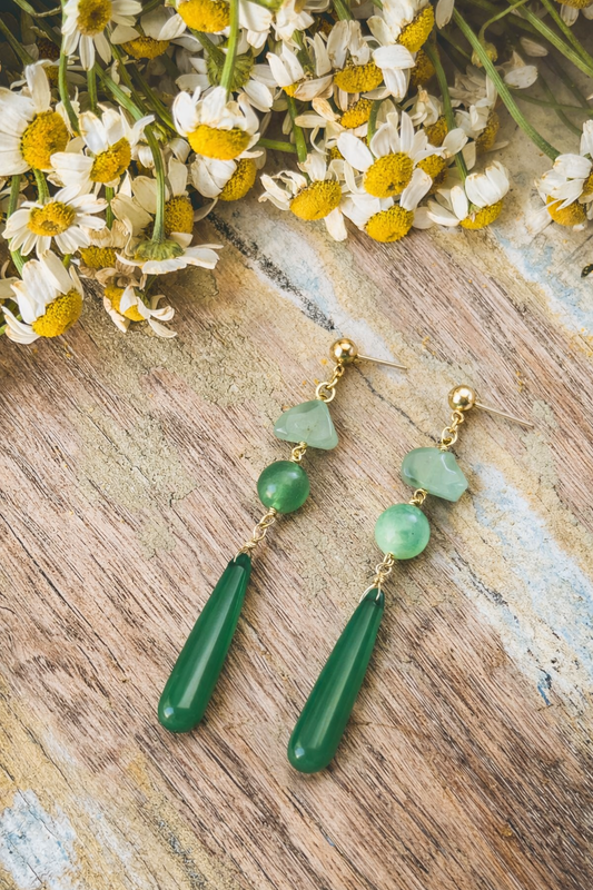 Beautiful Green Drop Earrings