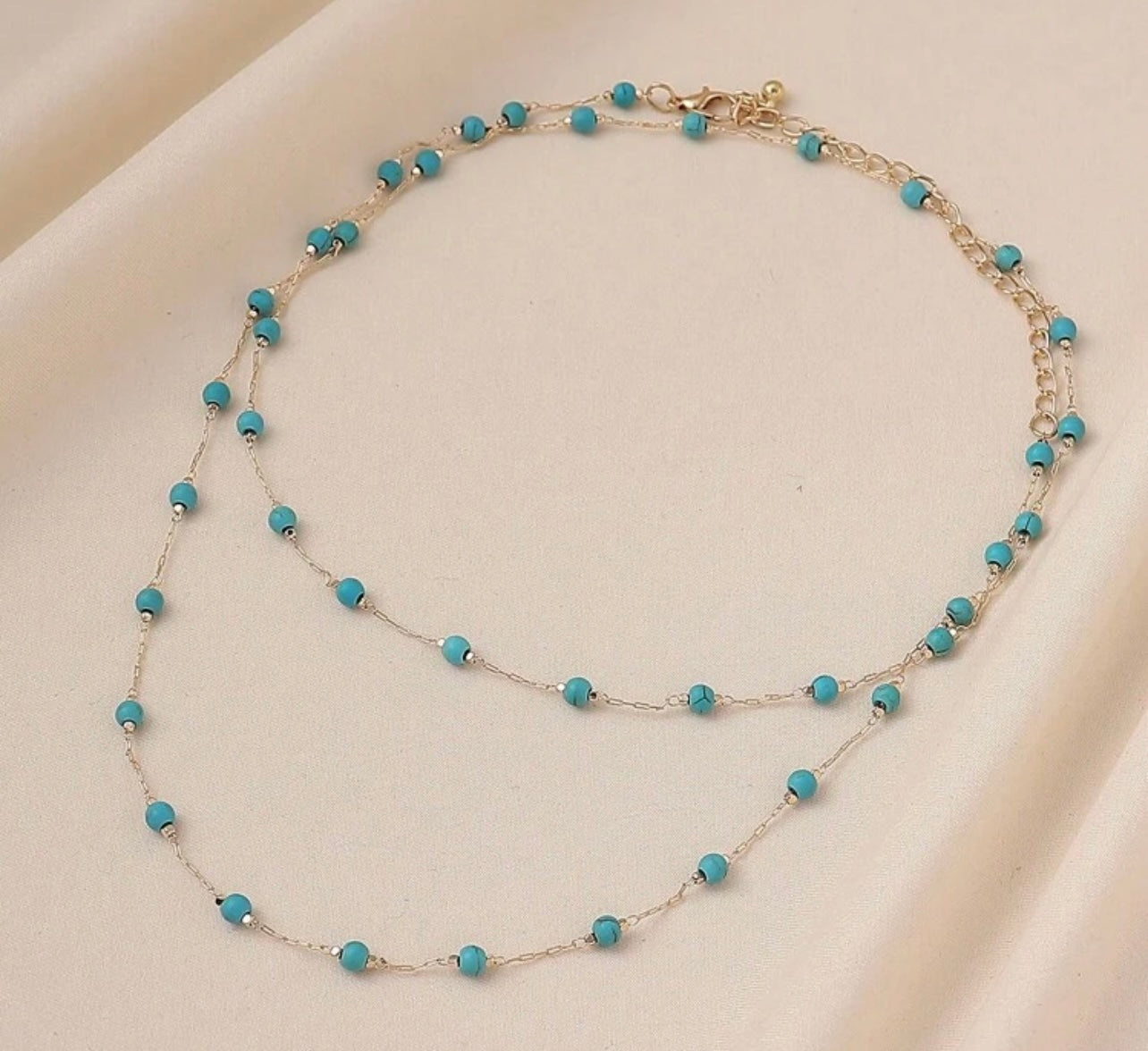 Beautiful Gold and Turquoise Necklace