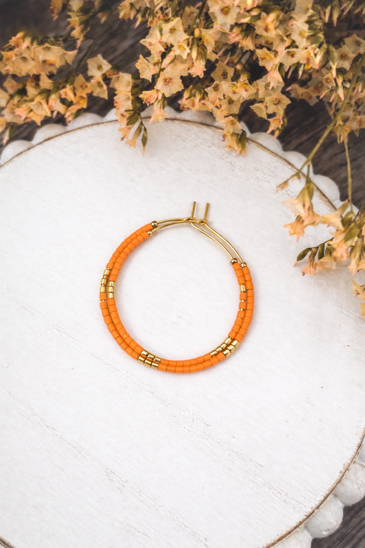 Beautiful Dainty Beaded Hoop Earrings
