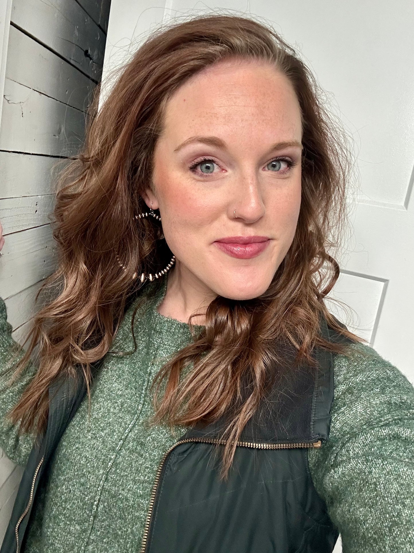 Beautiful Navajo Pearl Hoop Earrings