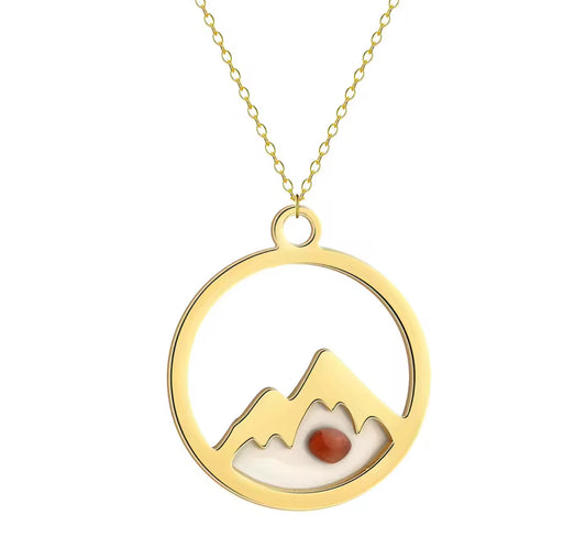 Beautiful Gold or Silver Mountain and Mustard Seed Faith Necklace