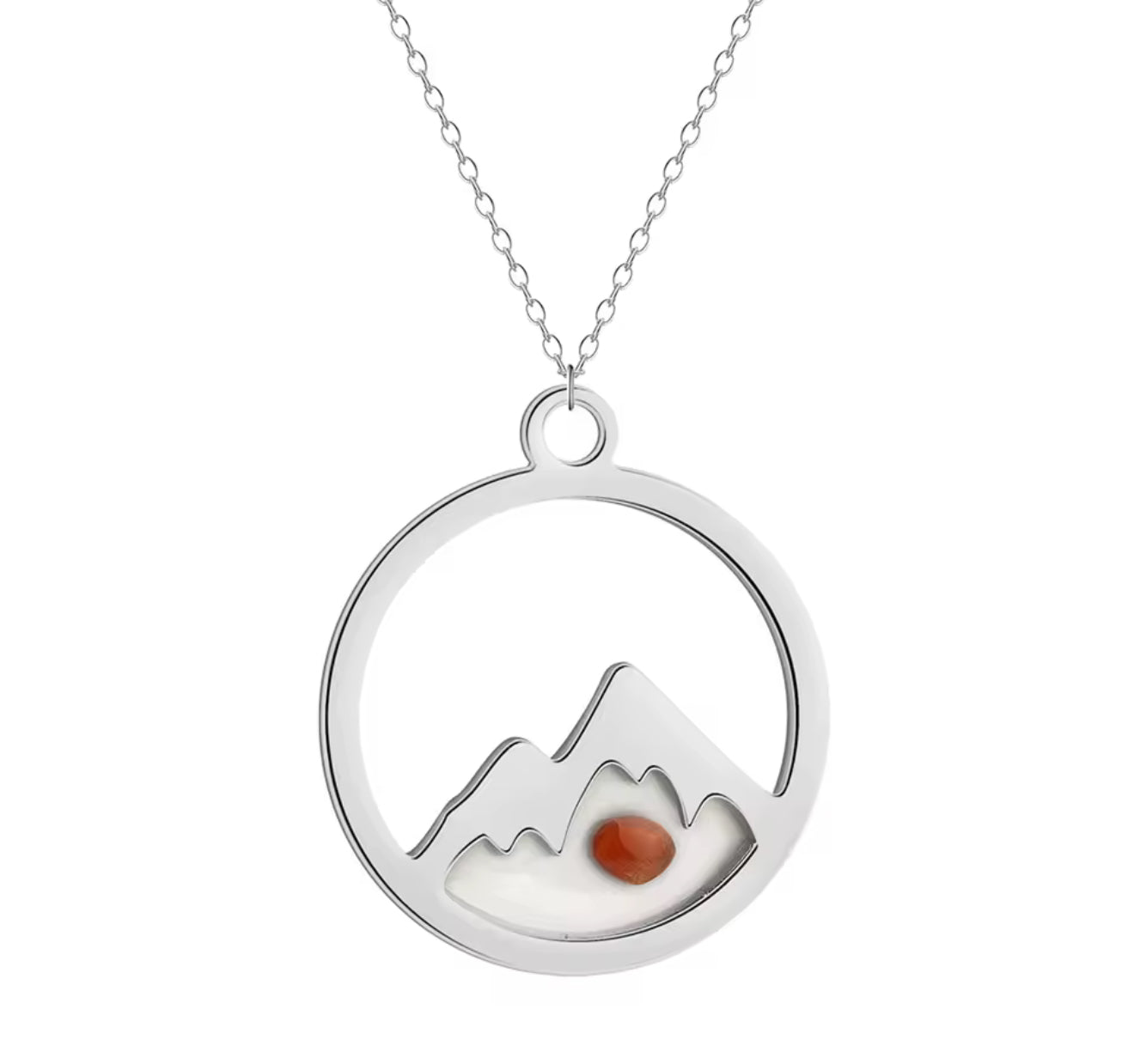 Beautiful Gold or Silver Mountain and Mustard Seed Faith Necklace
