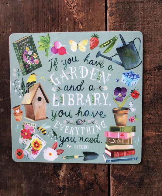 Garden and A Library Sticker