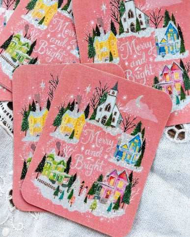 Merry & Bright Glitter Sticker