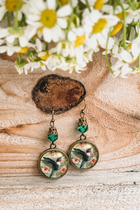 Beautiful Colorful Hummingbird Earrings
