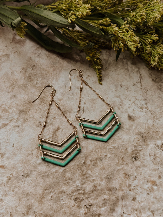 Beautiful Chevron Dangle Earrings