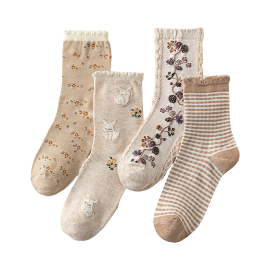Adorable 4 Pair Socks