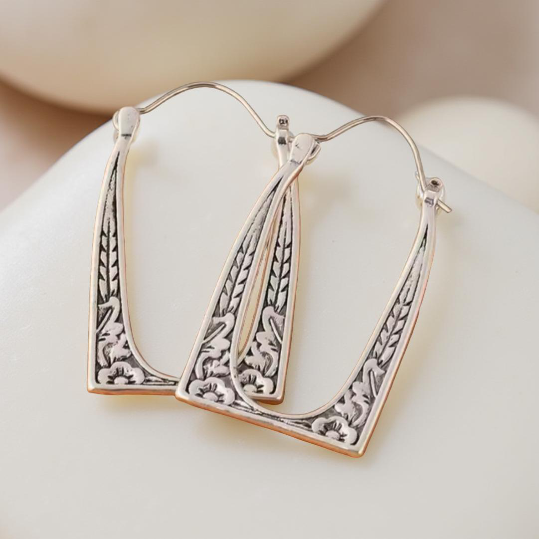 Beautiful Ornate Silver Earrings – Rooted Home Goods
