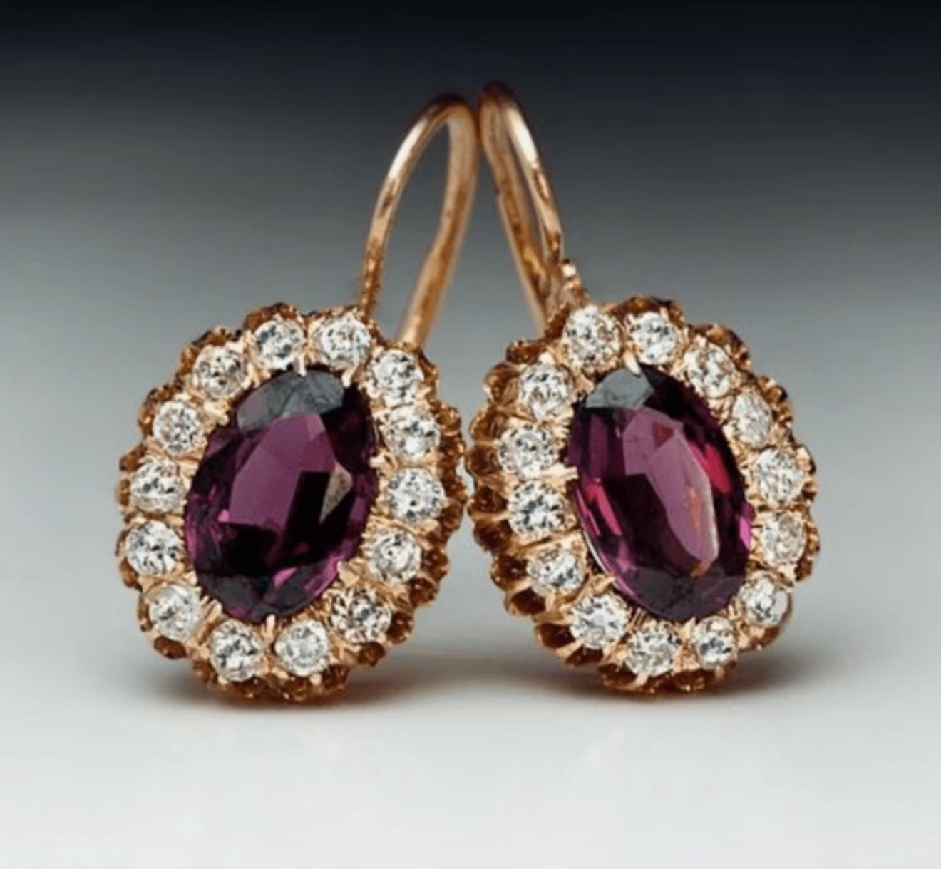 Beautiful Burgundy Crystal Earrings