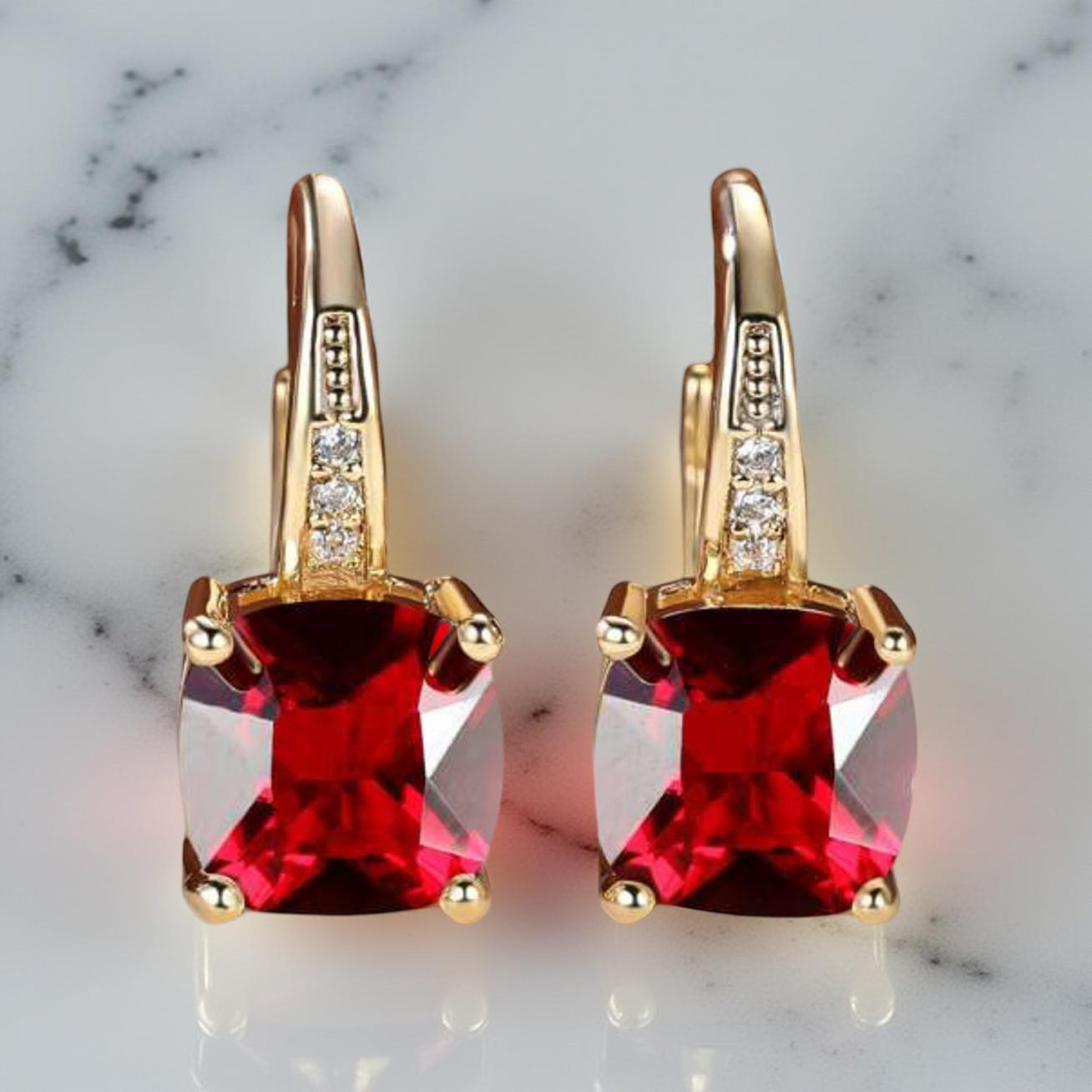Beautiful Burgundy Crystal Earrings