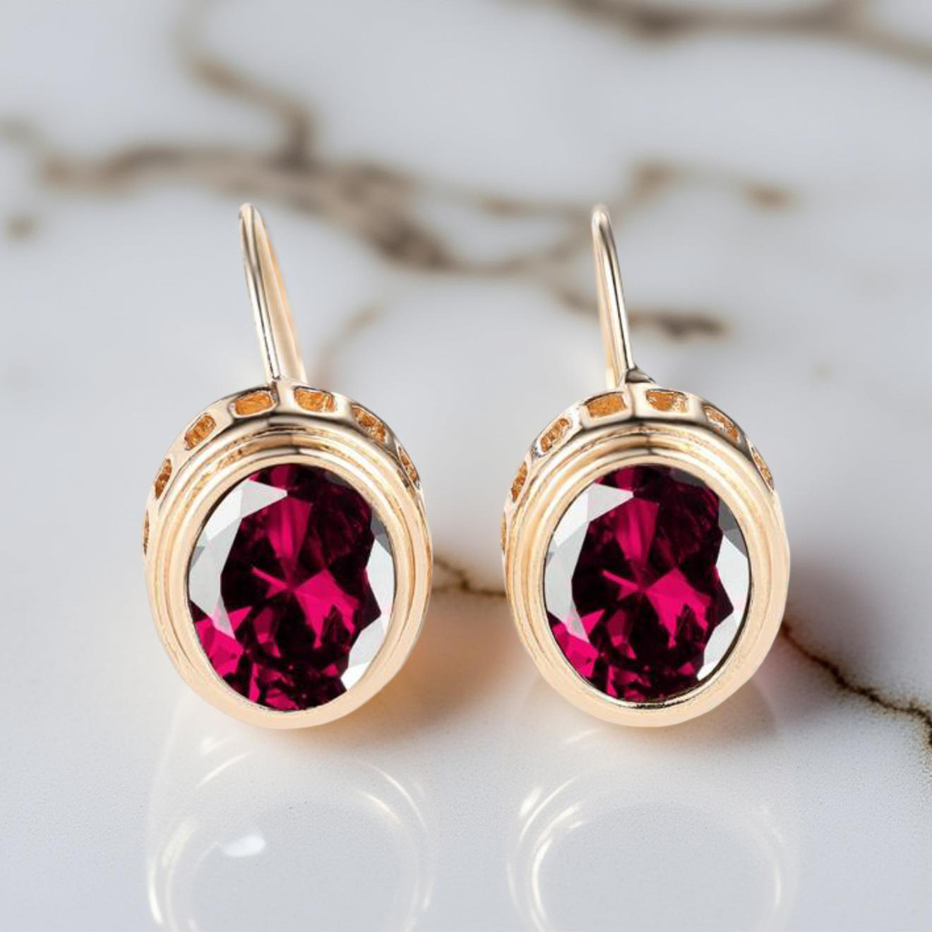 Beautiful Burgundy Crystal Earrings