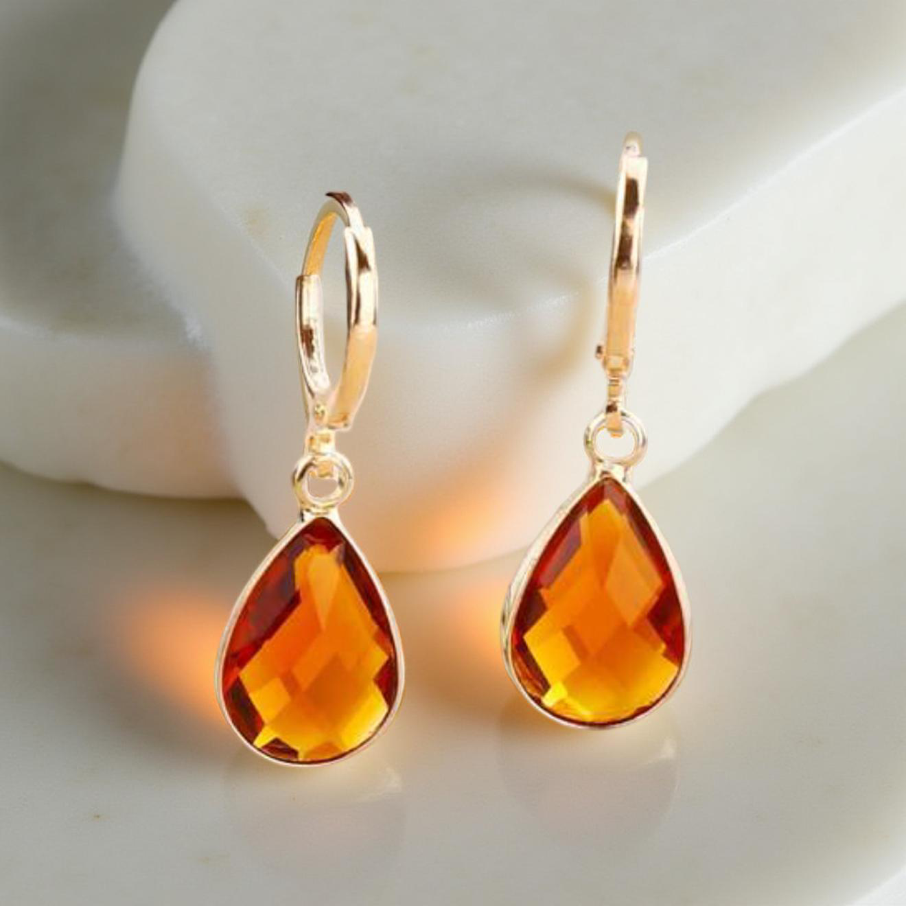 Beautiful Gem Drop Earrings