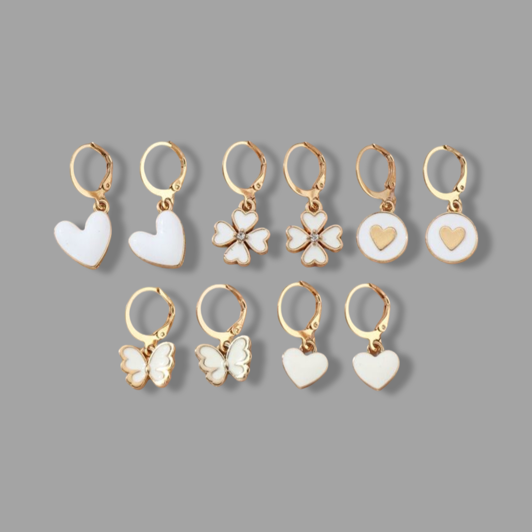Beautiful Set of 5 Huggie Earrings