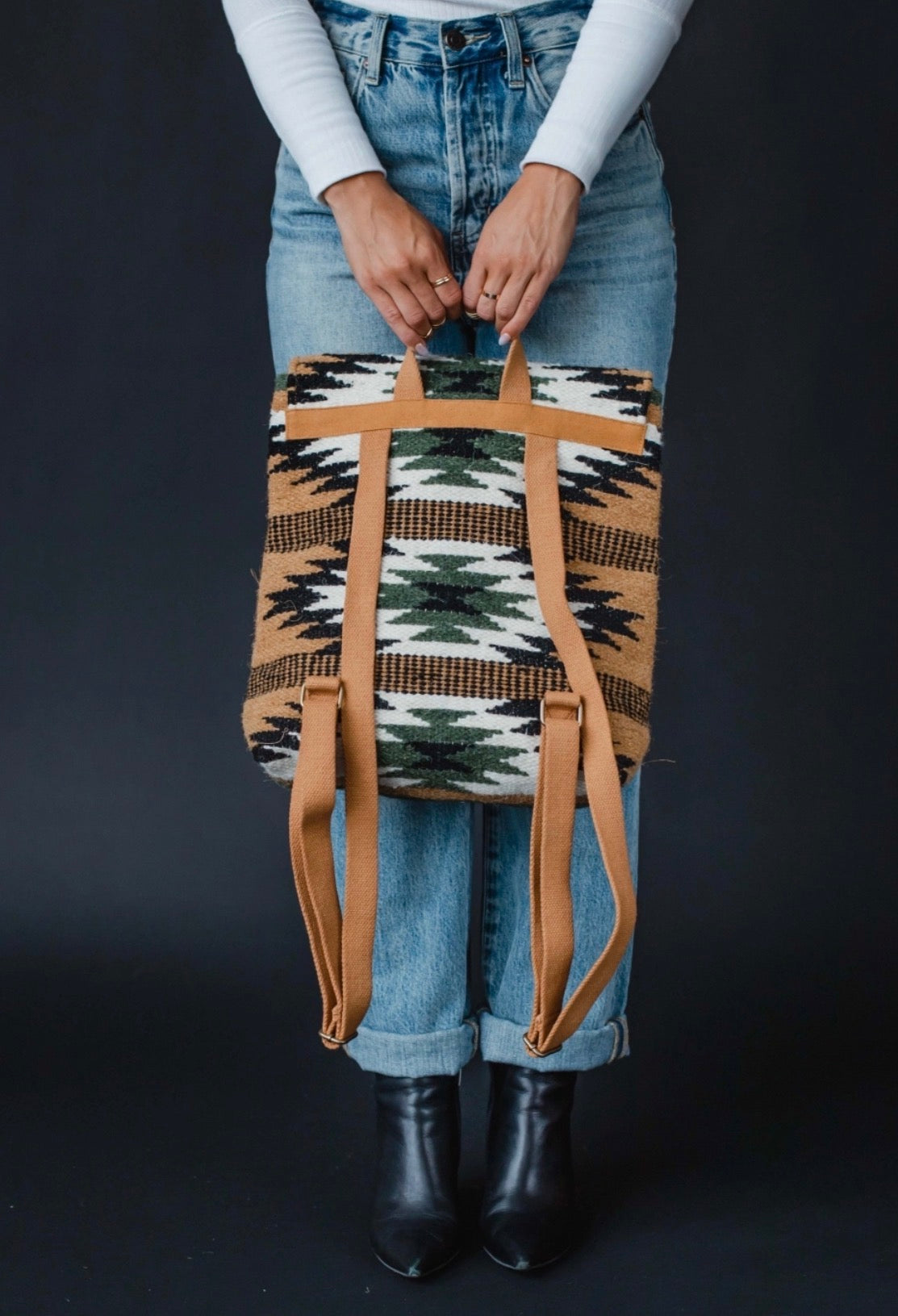 Brown, Black & Green Aztec Backpack