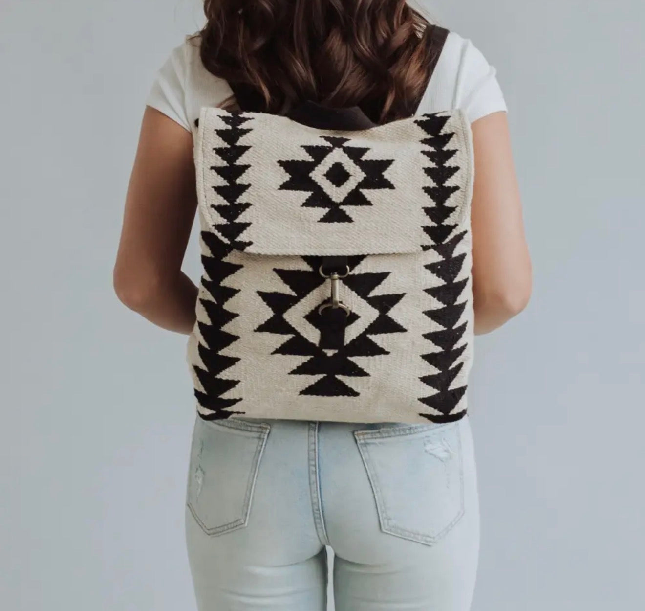 Cream & Black Aztec Backpack