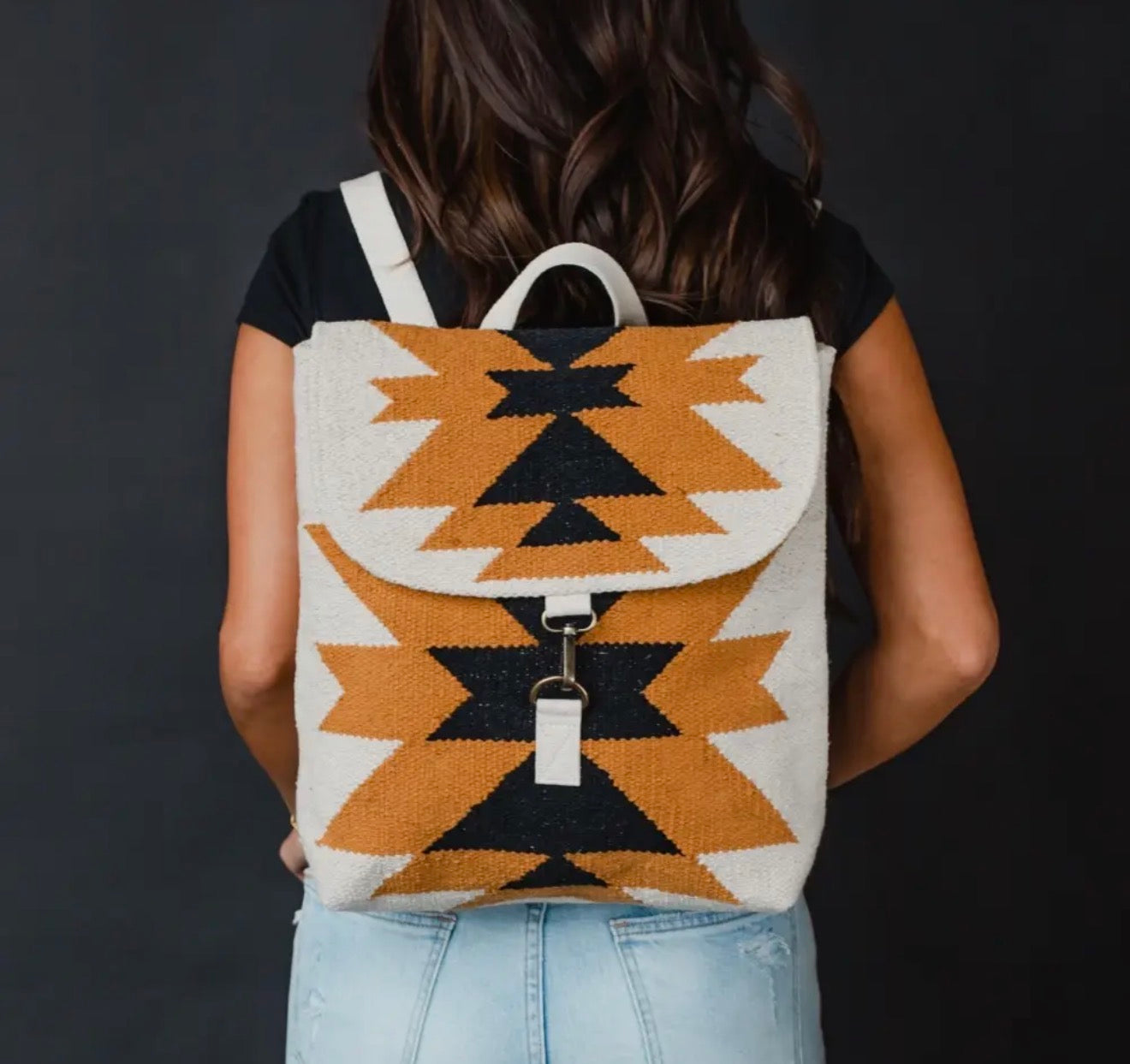 Cream, Camel & Black Aztec Backpack