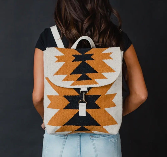 Cream, Camel & Black Aztec Backpack