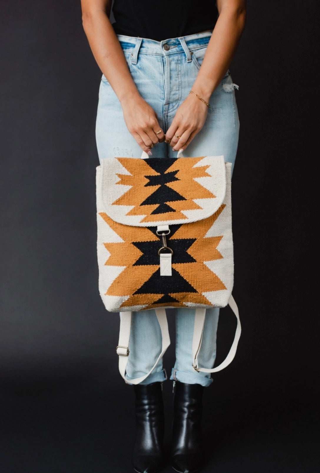 Cream, Camel & Black Aztec Backpack