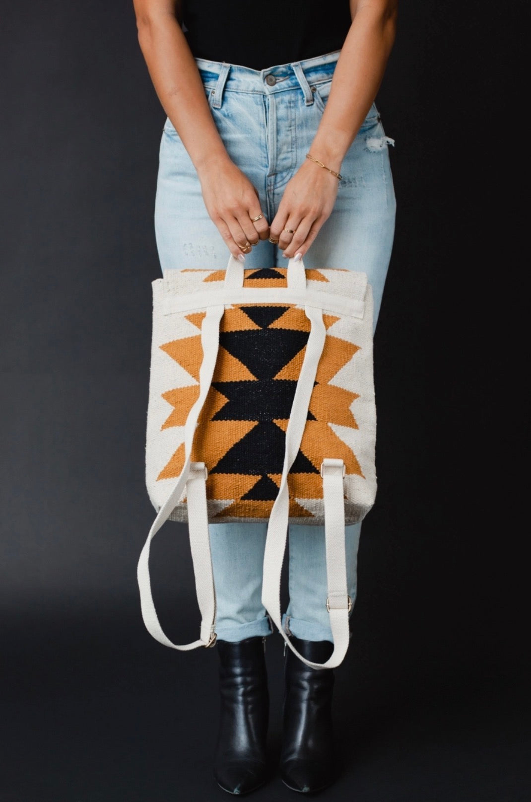 Cream, Camel & Black Aztec Backpack
