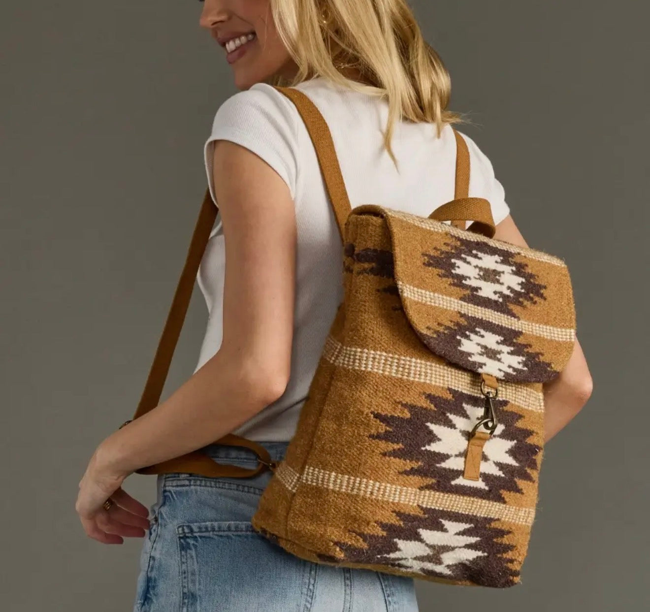 Tan, Brown & Cream Western Backpack