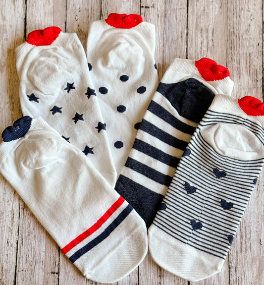 Adorable 5 Pair American Heart Socks