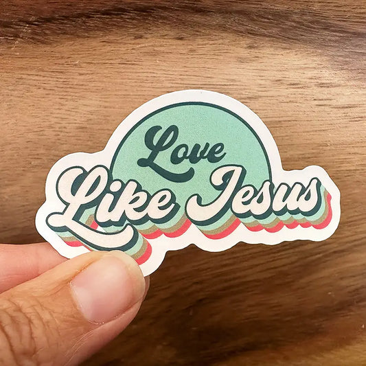 Love Like Jesus | Waterproof Vinyl Christian Sticker | Retro