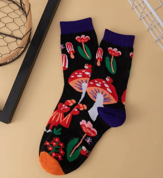 Adorable Mushroom Socks