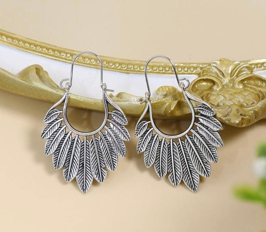 Beautiful Boho Silver Drop Earrings